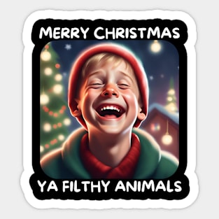 Funny Christmas Home Alone Filthy Animals Sticker